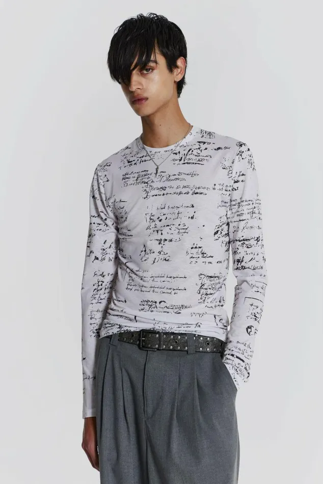 Scripture Long Sleeve Cream Men Jaded London TShirts
