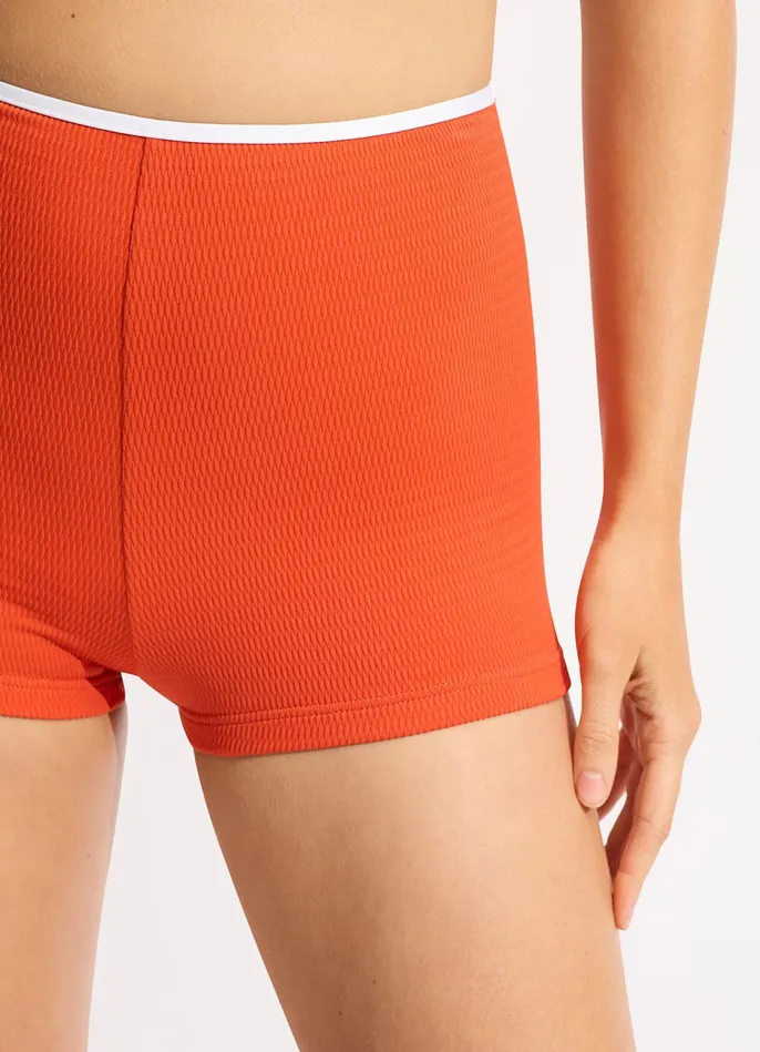 Seafolly Beach Bound Boyleg Bikini Bottom 8211 Tamarillo Women More Coverage