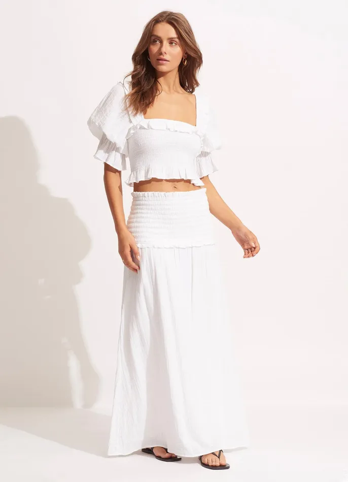 Seafolly Caspian Strapless DressSkirt 8211 White Women Beach Dresses