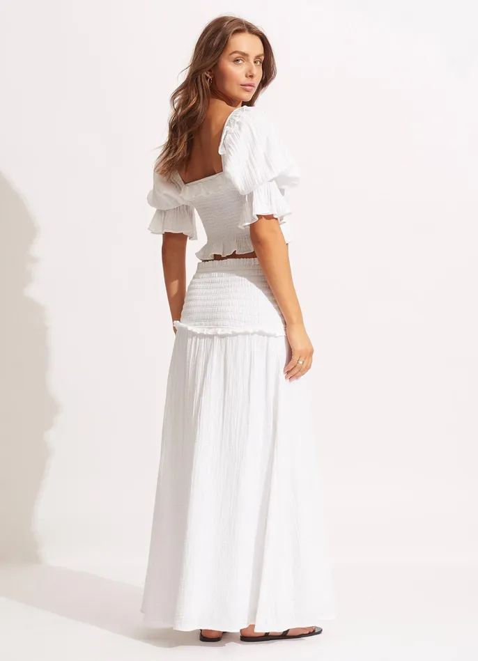 Seafolly Caspian Strapless DressSkirt 8211 White Women Beach Dresses