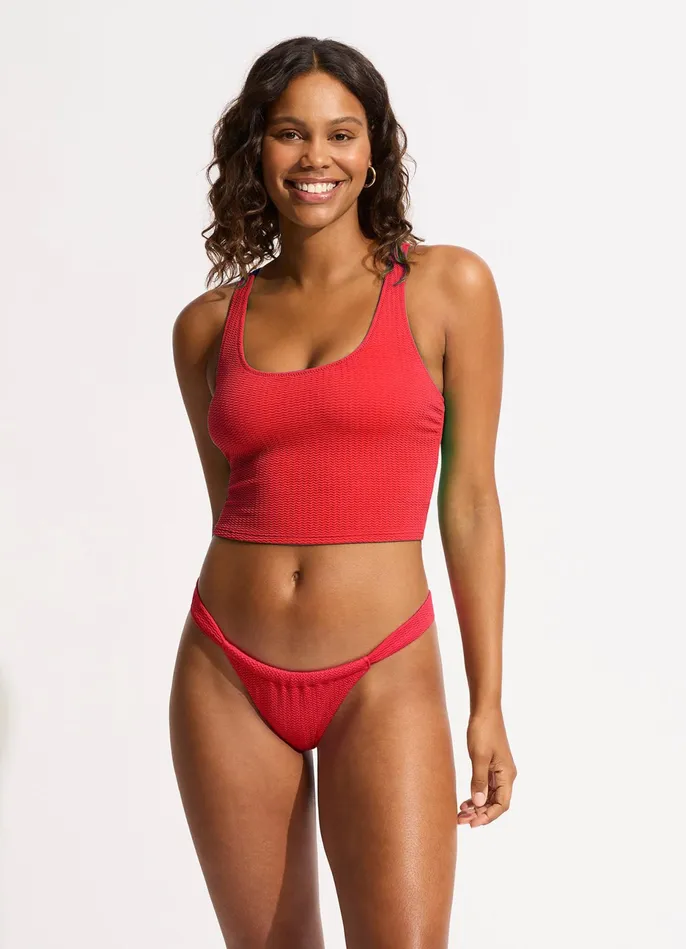 Seafolly Sea Dive Action Back Tank Bikini Top 8211 Chilli Red Women Bralette