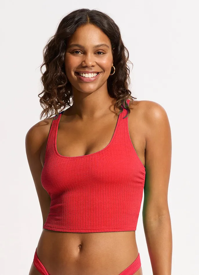 Seafolly Sea Dive Action Back Tank Bikini Top 8211 Chilli Red Women Bralette Seafolly Sea Dive Action Back Tank Bikini Top 8211 Chilli Red Women Bralette