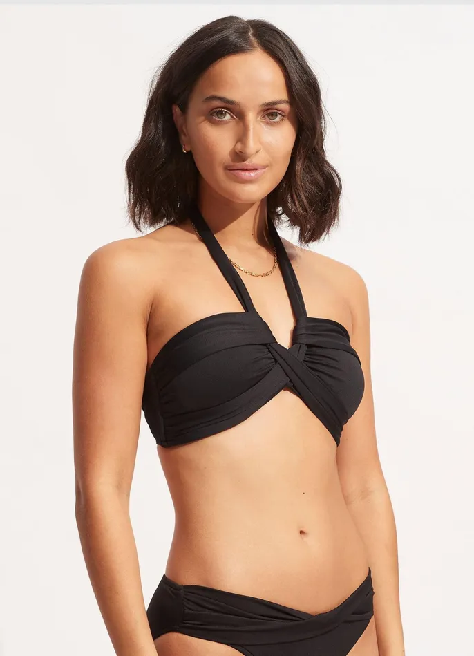 Seafolly Seafolly Collective Halter Bandeau Bikini Top 8211 Black Women Bandeau