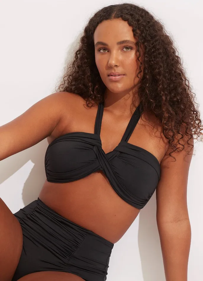 Seafolly Seafolly Collective Halter Bandeau Bikini Top 8211 Black Women Bandeau