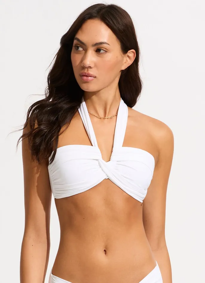 Seafolly Seafolly Collective Halter Bandeau Bikini Top 8211 White Women Bandeau