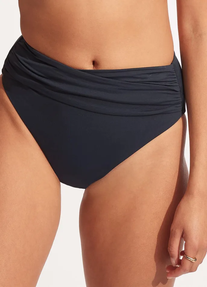 Seafolly Seafolly Collective High Waist Wrap Front Pant 8211 True Navy Women High Waisted Seafolly Seafolly Collective High Waist Wrap Front Pant 8211 True Navy Women High Waisted