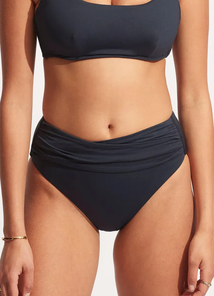 Seafolly Seafolly Collective High Waist Wrap Front Pant 8211 True Navy Women High Waisted Seafolly Seafolly Collective High Waist Wrap Front Pant 8211 True Navy Women High Waisted