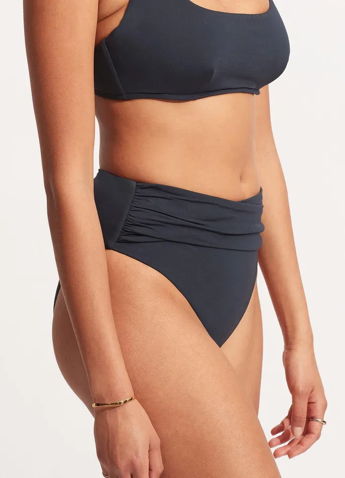 Seafolly Seafolly Collective High Waist Wrap Front Pant 8211 True Navy Women High Waisted Seafolly Seafolly Collective High Waist Wrap Front Pant 8211 True Navy Women High Waisted