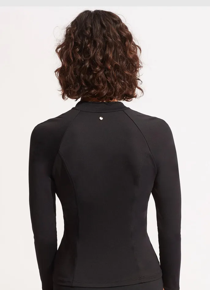 Seafolly Seafolly Collective Long Sleeve Sunvest 8211 Black Women Rash Vests