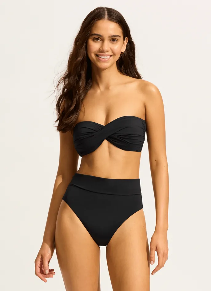 Seafolly Seafolly Collective Roll Top Bikini Bottom 8211 Black Women More Coverage