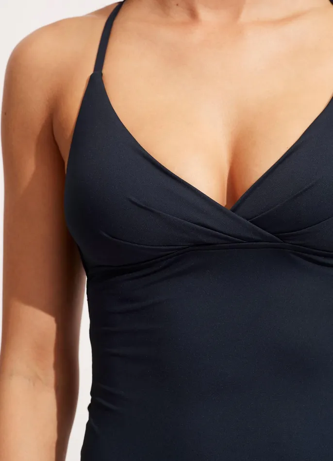 Seafolly Seafolly Collective Wrap Front Tankini Top 8211 True Navy Women Tankini