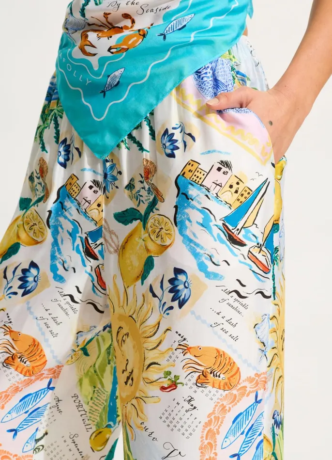 Seafolly Wish You Were Here Pant 8211 Atoll Blue Women Pants and Shorts