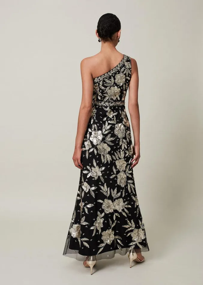 Serafina Embellished Maxi Dress Blackgold Women Phase Eight Dresses