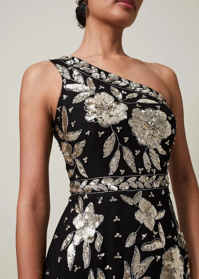 Serafina Embellished Maxi Dress Blackgold Women Phase Eight Dresses