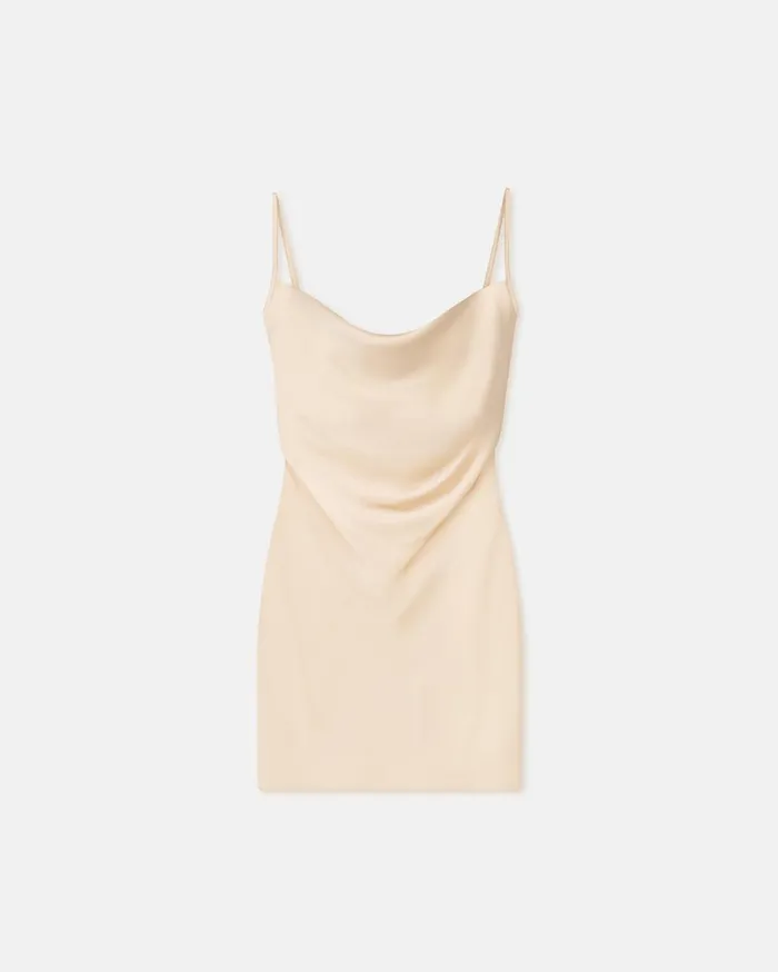 Seren Slip Satin Mini Dress Creme Women Nanushka Dresses