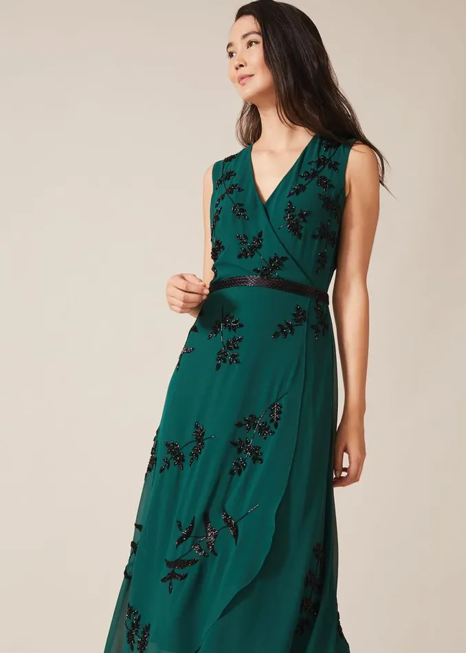 Serena Beaded Dress Emerald Women Phase Eight Dresses