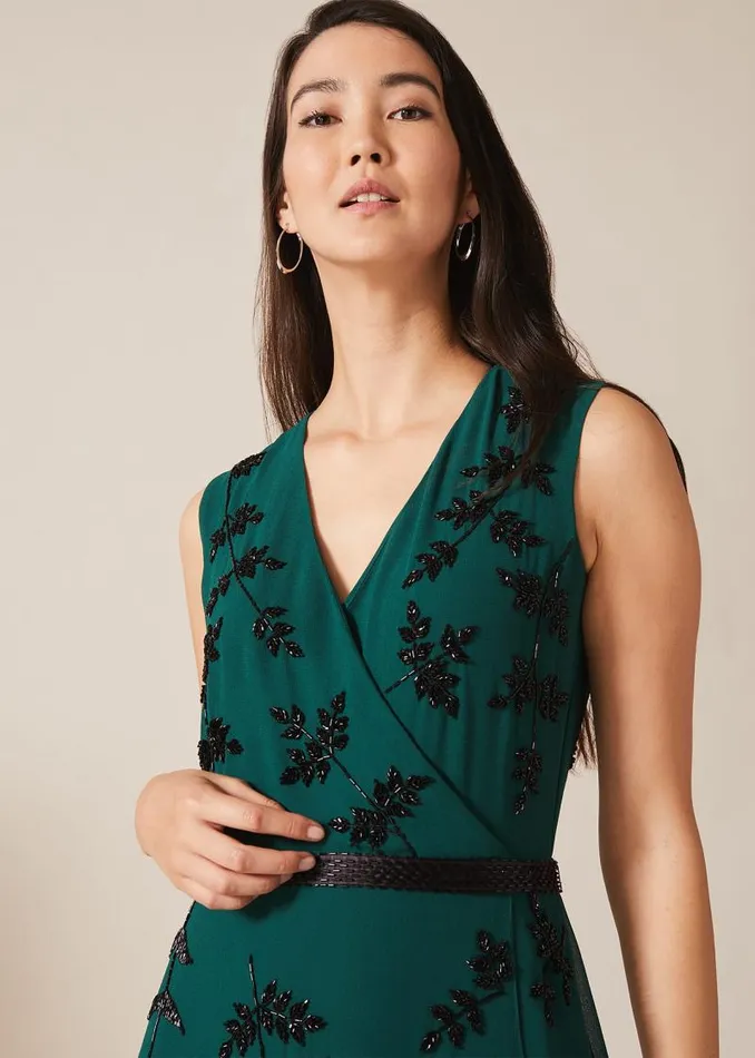 Serena Beaded Dress Emerald Women Phase Eight Dresses