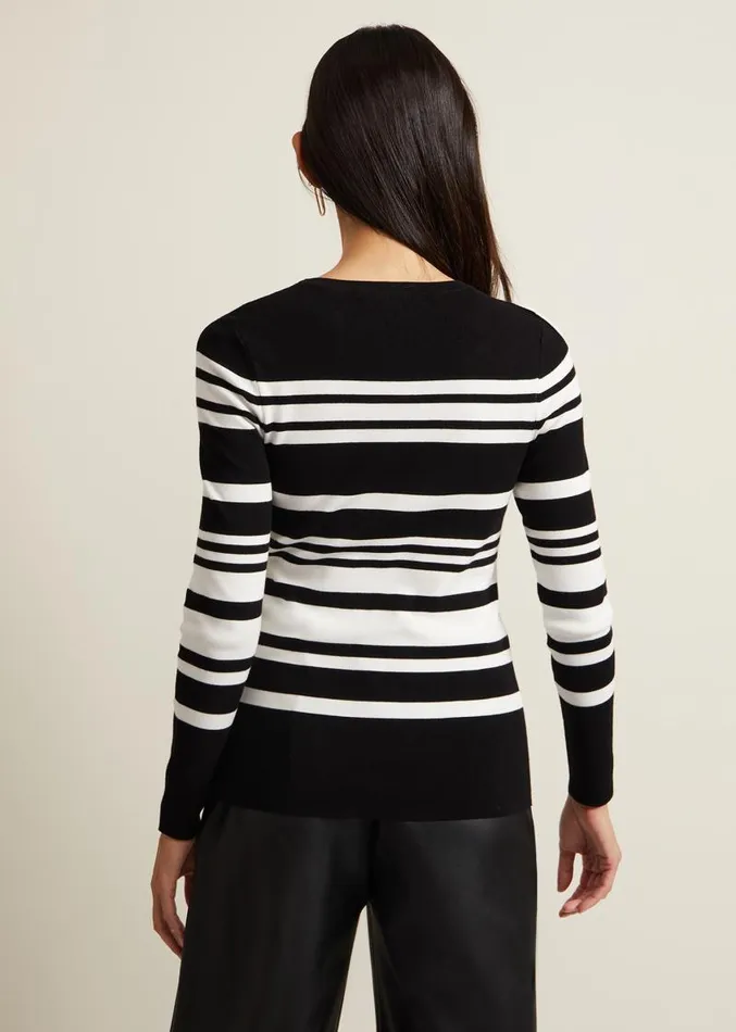 Serena Stripe Jumper Blackwhite Women Phase Eight Knitwear