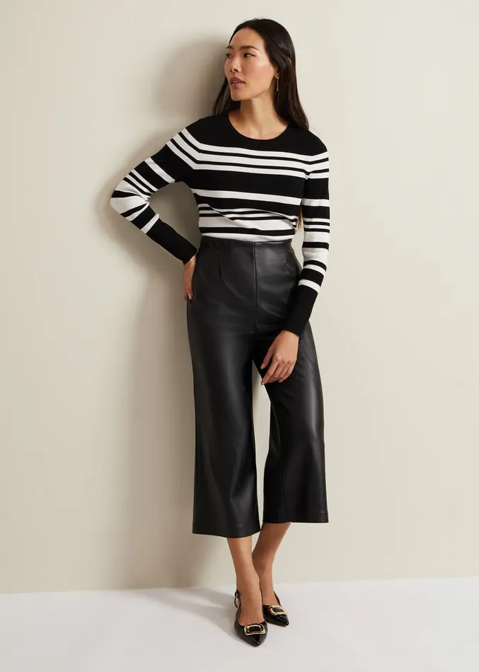 Serena Stripe Jumper Blackwhite Women Phase Eight Knitwear