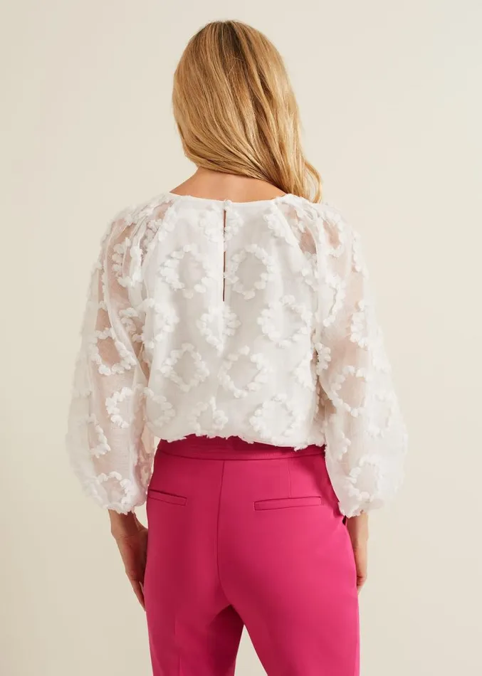Shayla Textured Blouse White Women Phase Eight Shirts and Blouses