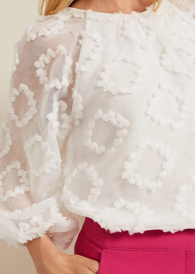 Shayla Textured Blouse White Women Phase Eight Shirts and Blouses