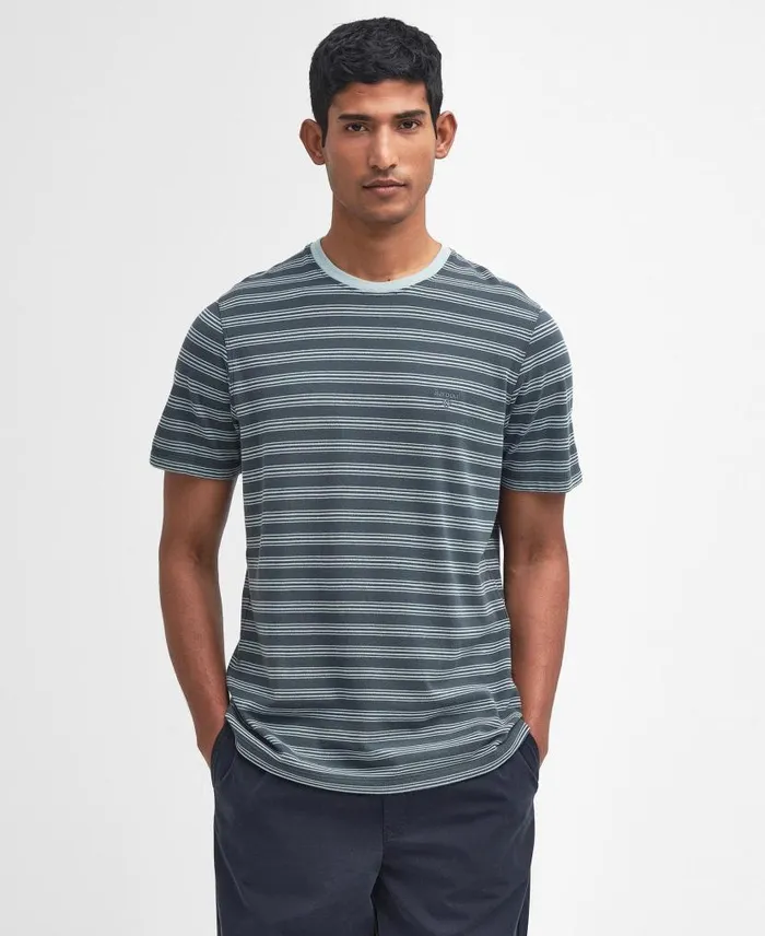 Sherburn Striped TShirt Classic White Men Barbour TShirts