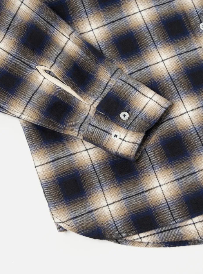 Shirts Men Universal Works Universal Works Square Pocket Shirt In Navy Wyoming Check