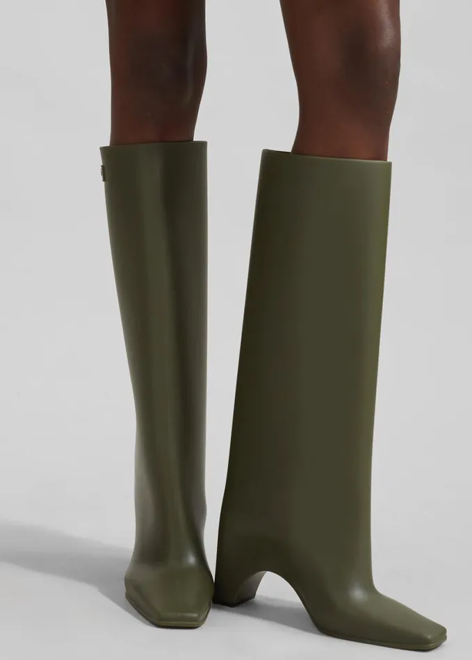Shoes Women The Frankie Shop Coperni Rubber Bridge Boots 8211 Green
