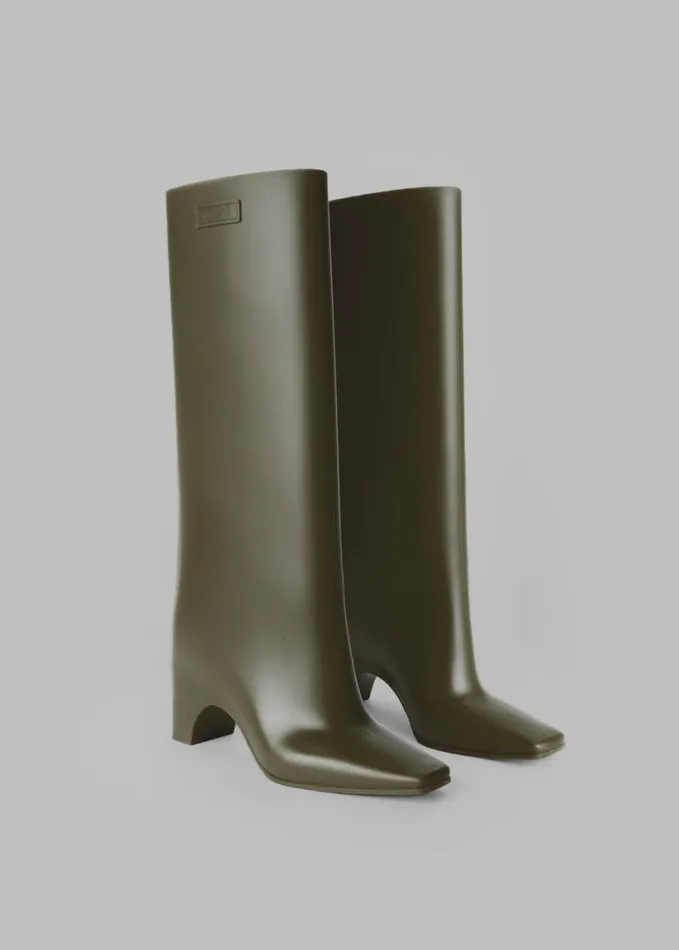 Shoes Women The Frankie Shop Coperni Rubber Bridge Boots 8211 Green