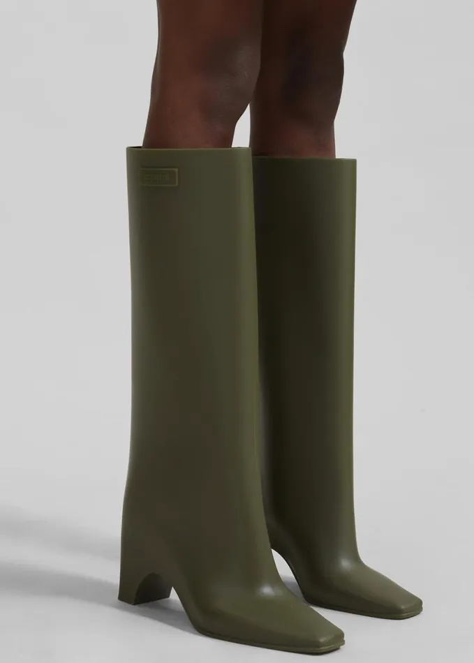 Shoes Women The Frankie Shop Coperni Rubber Bridge Boots 8211 Green