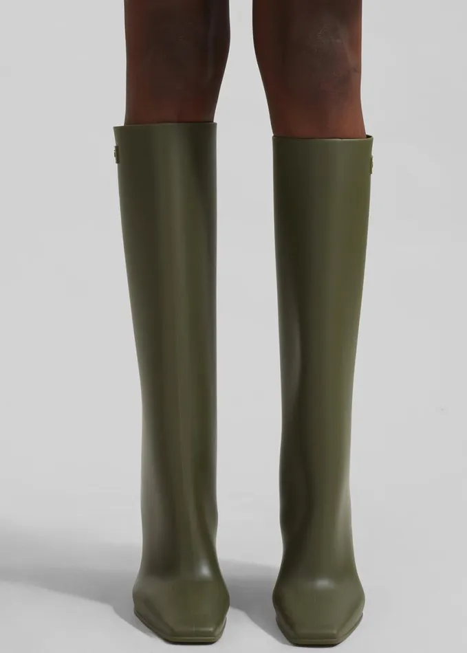 Shoes Women The Frankie Shop Coperni Rubber Bridge Boots 8211 Green