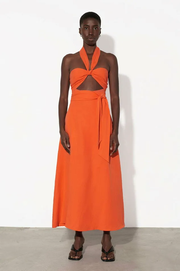 Shop Dresses Mara Hoffman Paula Dress Orange Shop Dresses Mara Hoffman Paula Dress Orange
