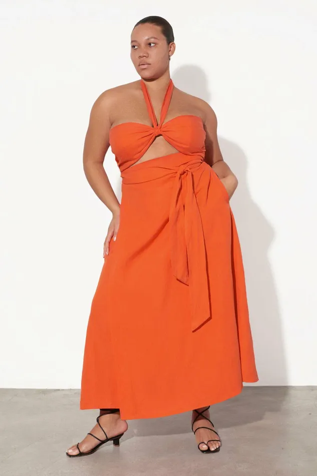 Shop Dresses Mara Hoffman Paula Dress Orange Shop Dresses Mara Hoffman Paula Dress Orange