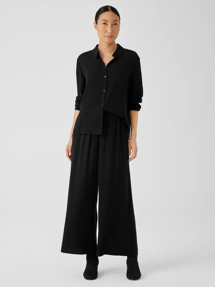 Silk Georgette Crepe WideLeg Pant Black Women Eileen Fisher Pants Shorts and Jumpsuits