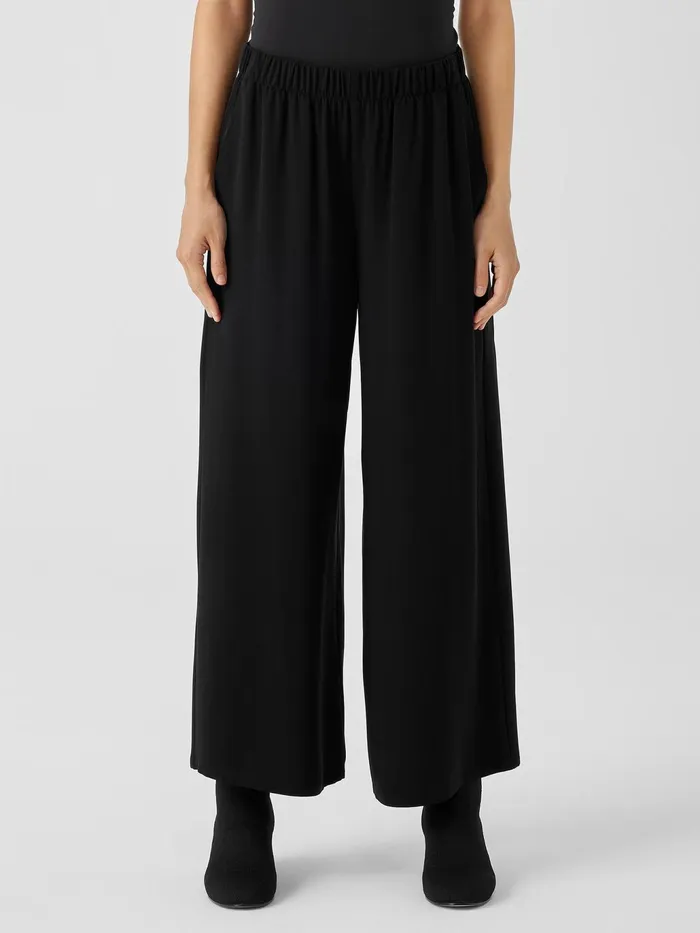 Silk Georgette Crepe WideLeg Pant Black Women Eileen Fisher Pants Shorts and Jumpsuits