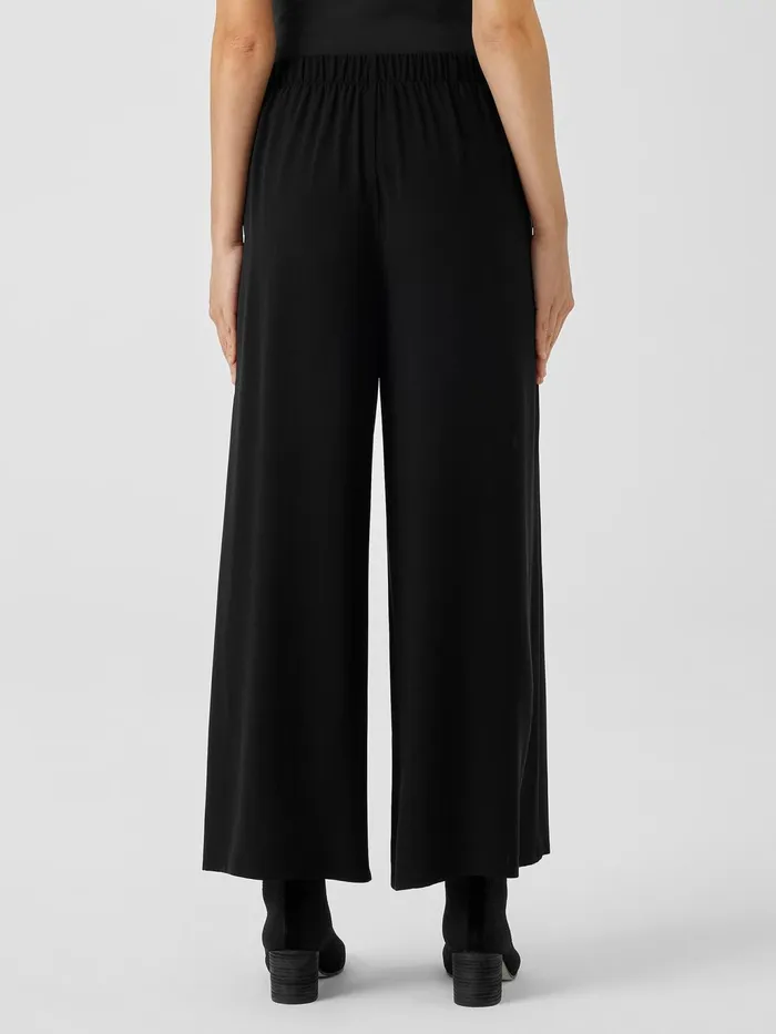Silk Georgette Crepe WideLeg Pant Black Women Eileen Fisher Pants Shorts and Jumpsuits