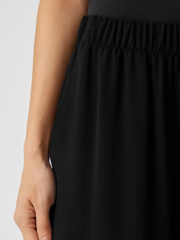 Silk Georgette Crepe WideLeg Pant Black Women Eileen Fisher Pants Shorts and Jumpsuits