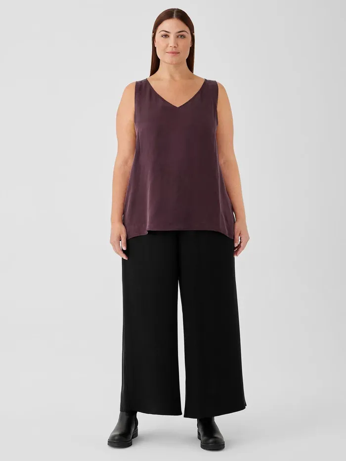 Silk Georgette Crepe WideLeg Pant Black Women Eileen Fisher Pants Shorts and Jumpsuits
