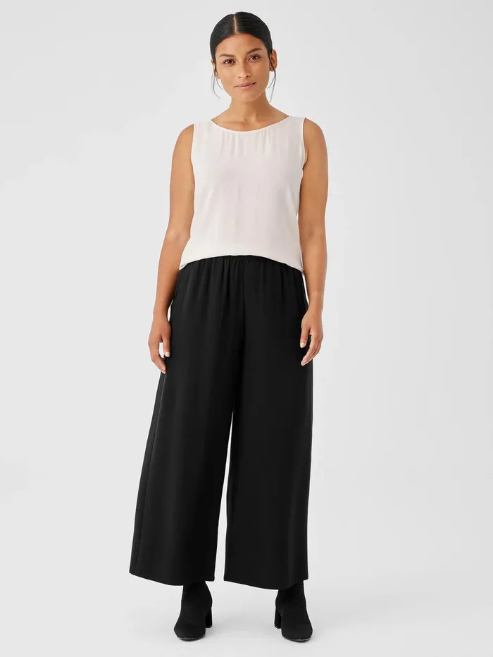 Silk Georgette Crepe WideLeg Pant Black Women Eileen Fisher Pants Shorts and Jumpsuits