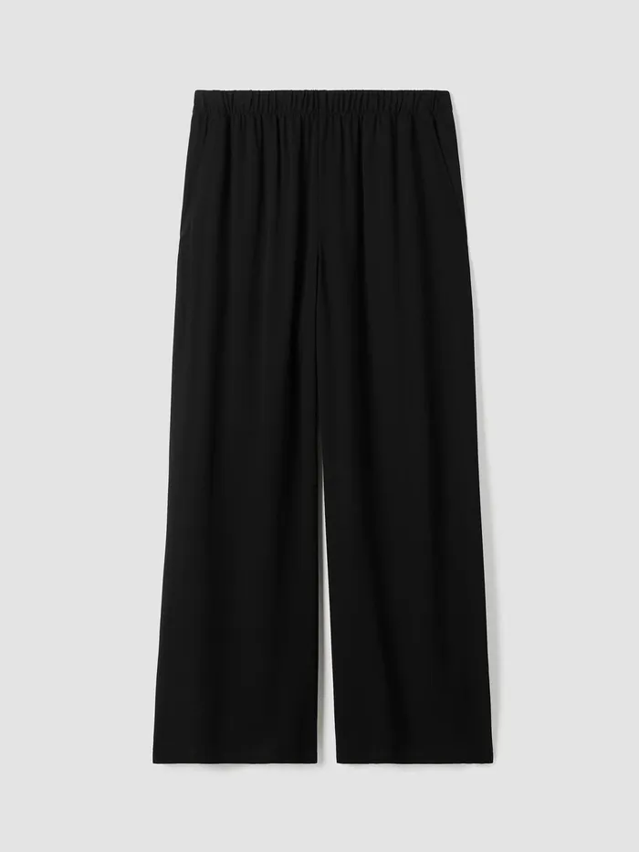 Silk Georgette Crepe WideLeg Pant Black Women Eileen Fisher Pants Shorts and Jumpsuits
