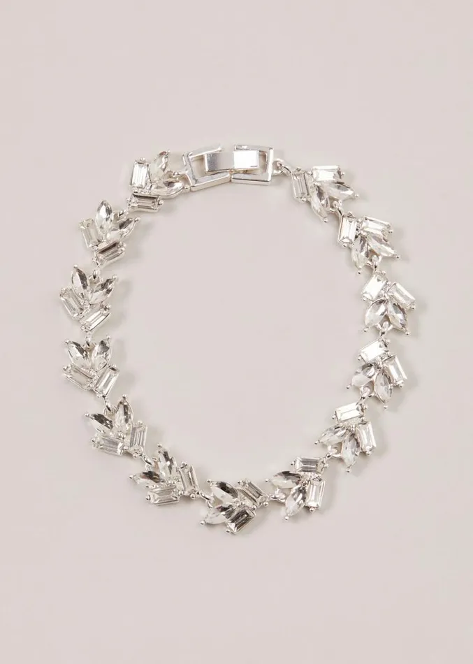 Silver Plated Stone Cluster Bracelet Silver Women Phase Eight Jewellery