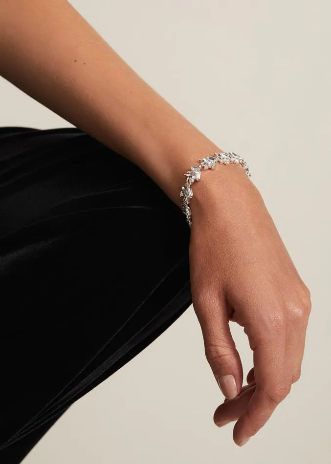 Silver Plated Stone Cluster Bracelet Silver Women Phase Eight Jewellery