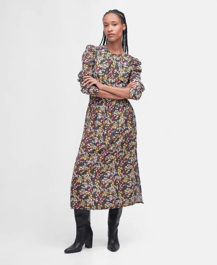 Silverdale Midi Dress Classic Multi Women Barbour Dresses and Skirts