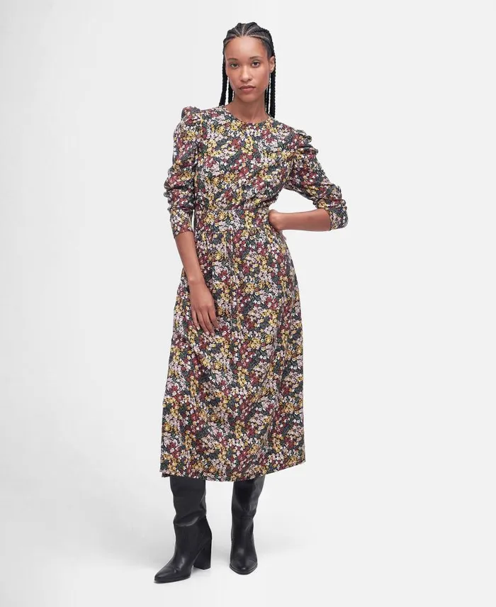 Silverdale Midi Dress Classic Multi Women Barbour Dresses and Skirts