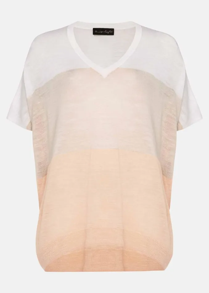 Simonea Colourblock Linen Top Whitemulti Women Phase Eight Knitwear