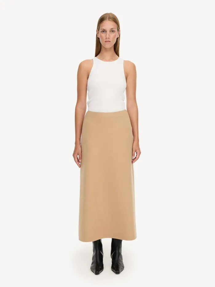 Skirts Women By Malene Birger Palomie Midi Skirt Dark Sand