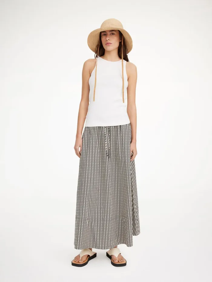 Skirts Women By Malene Birger Pheobes Organic Cotton Skirt Black Monogram