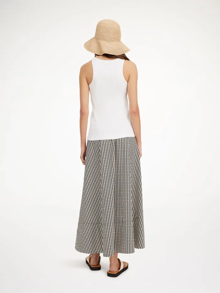 Skirts Women By Malene Birger Pheobes Organic Cotton Skirt Black Monogram
