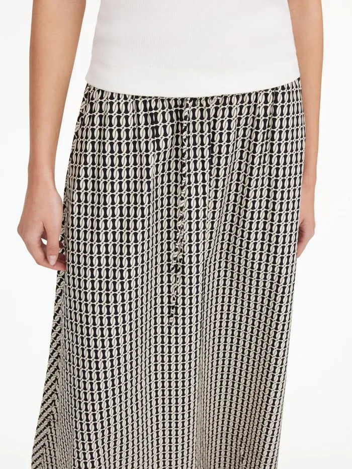Skirts Women By Malene Birger Pheobes Organic Cotton Skirt Black Monogram