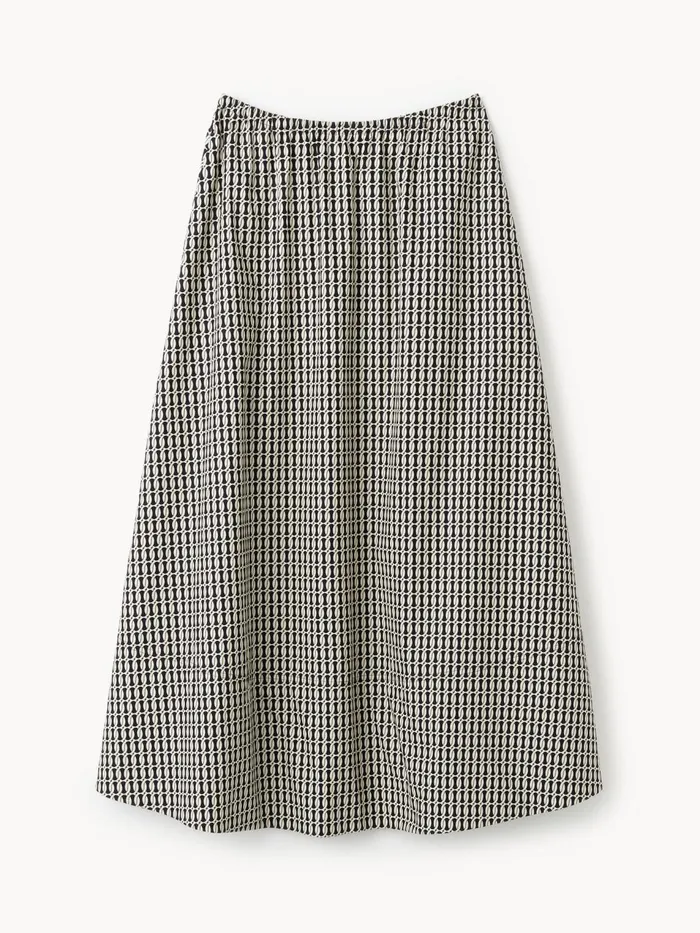 Skirts Women By Malene Birger Pheobes Organic Cotton Skirt Black Monogram
